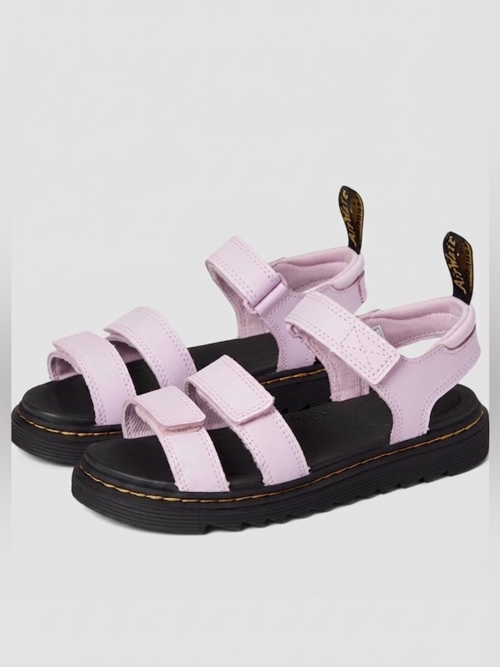 Dr. Marten's Kids Klaire Sandal Pale Pink Athena Strap Sandals with Black Sole